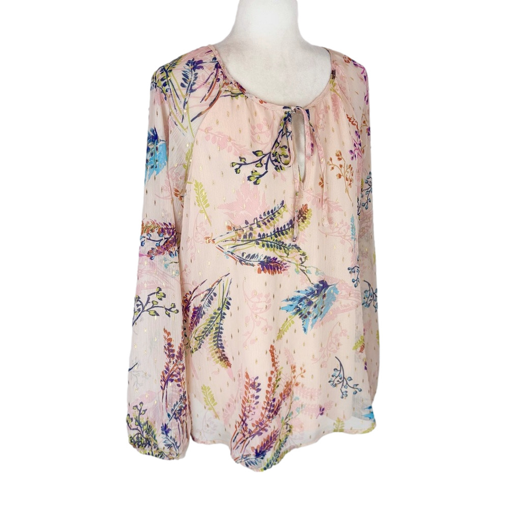Haver & Blair peach floral blouse